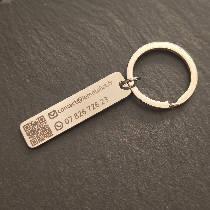Personalized stainless steel keychain – Laser engraving on 1 or 2 sides - Image 2