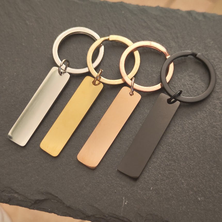 Personalized stainless steel keychain – Laser engraving on 1 or 2 sides - Image 3