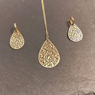 Collier et Boucles d'oreille Laiton assorties